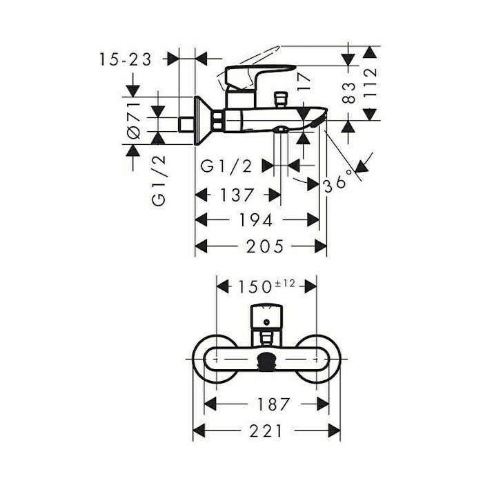 ARMATURA ZA KAD MY SPORT, 71242000, HANSGROHE - slika 2