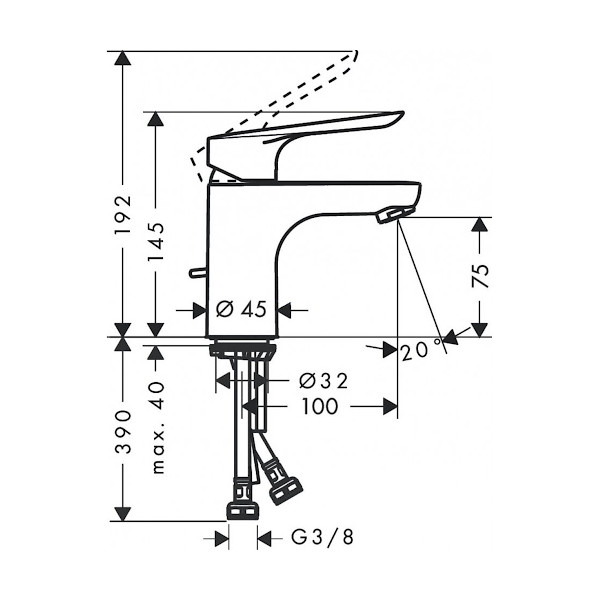 ARMATURA ZA UMIVALNIK LOGIS E, M, 71160000, HANSGROHE - slika 2