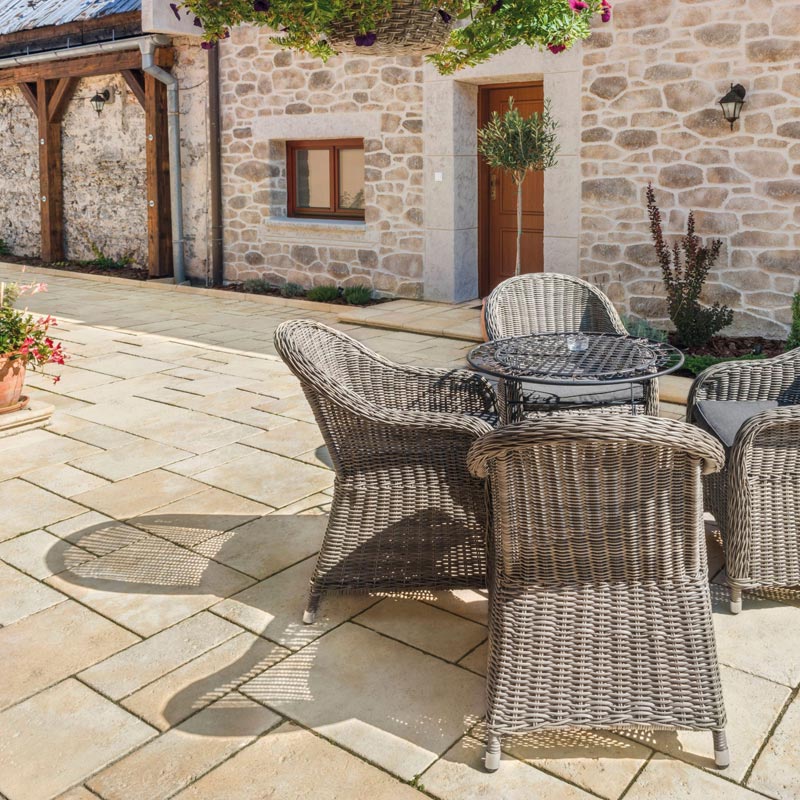BETONSKA PLOŠČA SEMMELROCK BRADSTONE TRAVERO, PEŠČENO RUMENA MELIRANA - slika 2