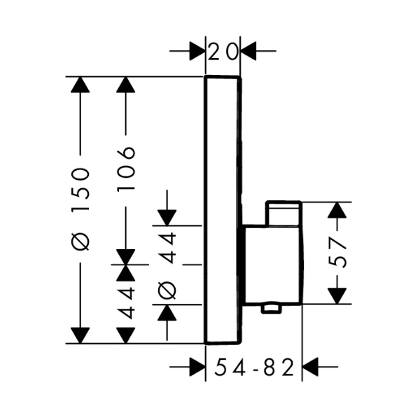 PODOMETNA TERMOSTATSKA ARMATURA ZA TUŠ SHOWERSELECT S, 15763000, HANSGROHE - slika 4