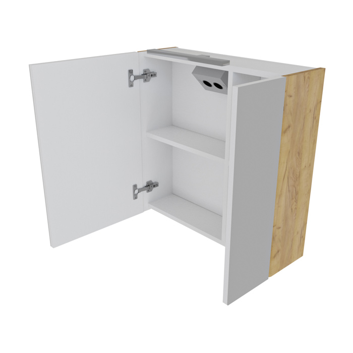 STENSKA OMARICA Z OGLEDALOM LINEA, GOLD OAK, 60 cm - slika 3