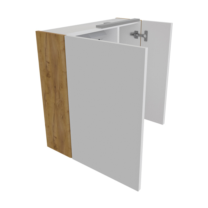 STENSKA OMARICA Z OGLEDALOM LINEA, GOLD OAK, 60 cm - slika 4