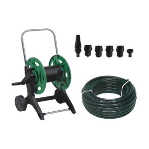 VOZIČEK S KOLUTOM, ZALIVALNO CEVJO IN DODATKI RAPID GREEN, GF GARDEN