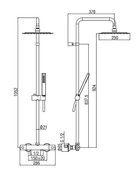 TERMOSTATSKI TUŠ SET SPORT PLUS SPL96SM2151CR, ALPI - slika 2